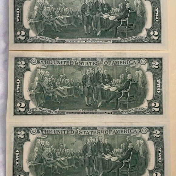 3 New $2 Bills 2017A Consecutive Low Serial # 68 To # 70 Two Dollar Notes Uncirc - Picture 4 of 5